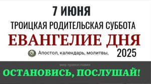 7 июня суббта Евангелие дня 2025 с толкованием