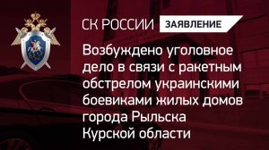 Возбуждено уголовное дело в связи с ракетным обстрелом жилых домов города Рыльска Курской области
