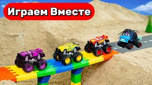Машинки Тачки 🛠️ Трактор и бетон — как построить прочный мост своими руками ! Игрушки мультики