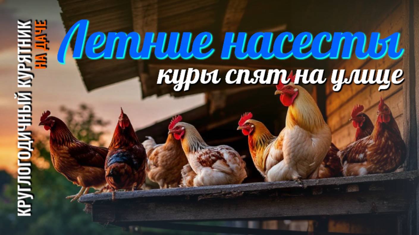 ЛЕТНИЕ НАСЕСТЫ для кур - все спят на улице