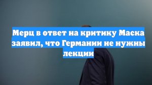 Мерц в ответ на критику Маска заявил, что Германии не нужны лекции