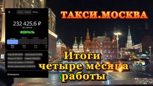 ТАКСИ.МОСКВА  Итоги 4 месяца работы