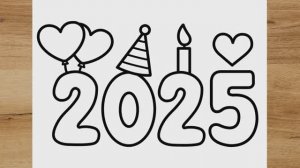 КАК НАРИСОВАТЬ 2025 К НОВОМУ ГОДУ