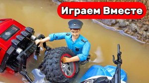 Машинки мультики ! Экскаватор спасает технику в песке — стройка и игра на спасение