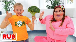 Влад и Ники. Влад помогает маме худеть и быть стройной! Видео для детей.