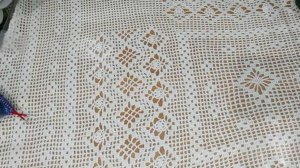 Вяжем Скатерть Крючком в Технике Филейного Вязания (Часть 3)