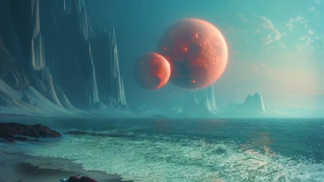 Red Moons Beach - Ethereal Space Ambient Music- Relaxing Sci-Fi Soundscape