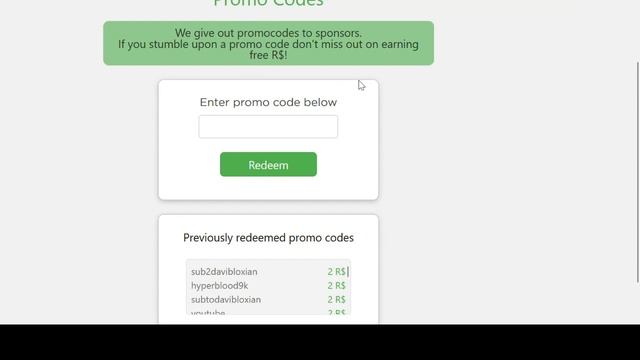 Новый промокод на сайте rblx.earth!
