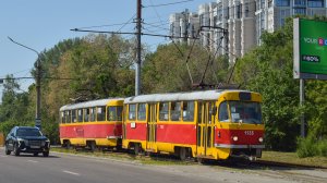 Трамвай Tatra T3SU-1135 и Tatra T3SU-1129. Покатушки на челноке по Барнаулу.