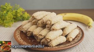 ✅Скорее сохраняйте рецепт!!Печенье с бананом и кунжутом.😋!