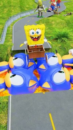 🔵 4 Sonic Make Bridge Jump Over Lava
