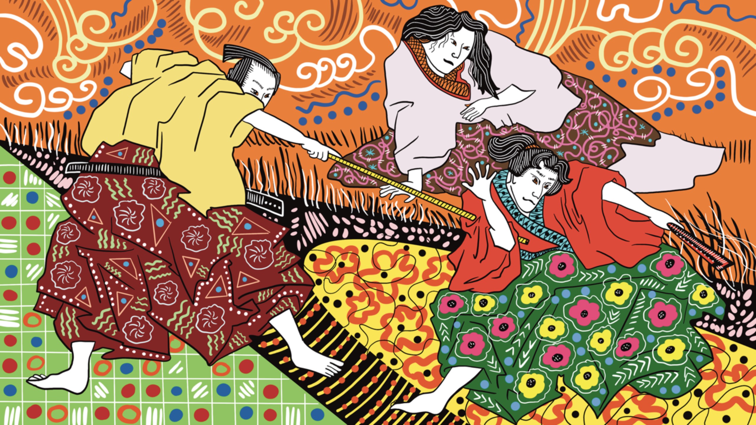 Рисую храбрых сражающихся воинов — японская культура | Процесс рисования! Таймлапс