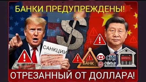 США приказывают мировым банкам прекратите торговлю с Китаем или потеряете доллар.