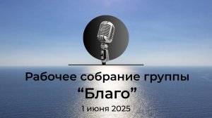 Рабочее собрание группы АНЗ "Благо", 1 июня 2025 года