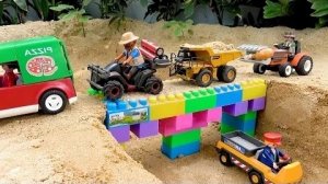 Видео с игрушками про строительные грузовики - Грузовики и экскаваторы для малышей