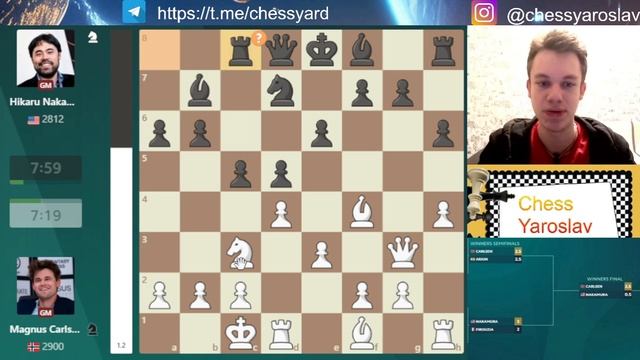 ШАХМАТЫ/МАГНУС КАРЛСЕН УНИЧТОЖАЕТ ХИКАРУ НАКАМУРУ! смотреть онлайн