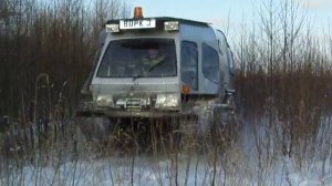 Пневмогусеничный вездеход на шинах сверхнизкого давл