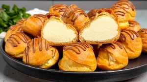 Пеку уже второй раз за неделю! Уж очень вкусные! Пирожные ПРОФИТРОЛИ с кремом, рецепт простой!