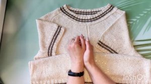 Летняя вязанная футболка с пайетками в стиле "Олд мани