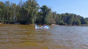 Подъем кайта из воды. Киевское море 25.08.2024