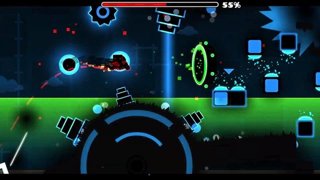 Geometry Dash, прохождение уровня "Hot Ice" all coins #5 смотреть онлайн