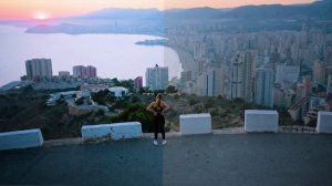 после бега смотрит на закат