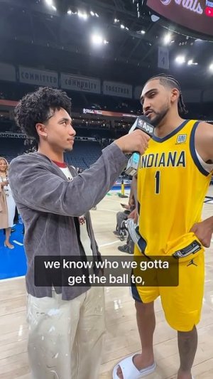 Jared McCain, got to interview Obi Toppin just minutes after  yet another elite Pacers comeback!