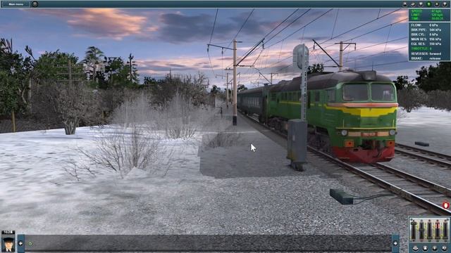 тепловоз м62 с плацкартными вагонами проезжает в trainz12 смотреть онлайн