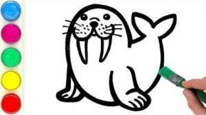 Рисуем и раскрашиваем моржа. Детям и начинающим