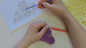 Ажурная косынка Крючком.  СХЕМА В ОПИСАНИИ