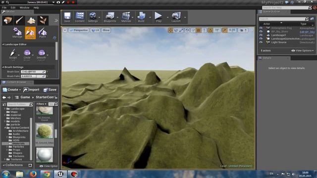 Урок №3:Unreal Engine 4. Создание и редактирование ландшафта. смотреть онлайн