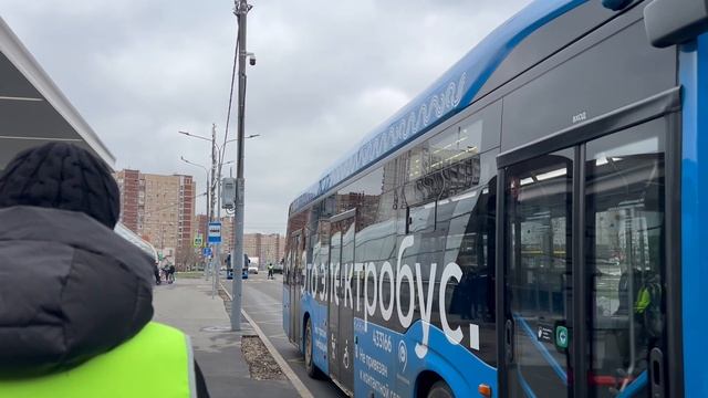 Электробус КАМАЗ-6282[2024г.в.] с маршрутом Э-3 ”м. Новокоси