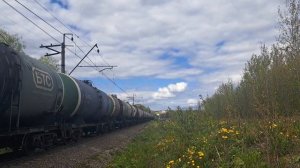 "Охрипший гудок". 2ТЭ116-871 с наливным составом.