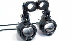 Противотуманные фары 100W для мотоцикла, (Белый-Белый) - Ближний/Дальний света, Стробоскоп