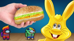 СЛАДКИЙ ФРУКТОВЫЙ БУРГЕР И СКИНЫ BRAWL STARS В AMONG US ДЛЯ ЖЕЛЕЙНОГО ЗАЙЦА ХАРИТОНА