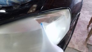 Химическая полировка передней птики Opel Astra G.