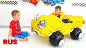 Влад и Ники. Веселые истории о том, как Влад и Ники играют с детскими машинками! Видео для детей.
