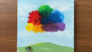 Как нарисовать разноцветное дерево акрилом