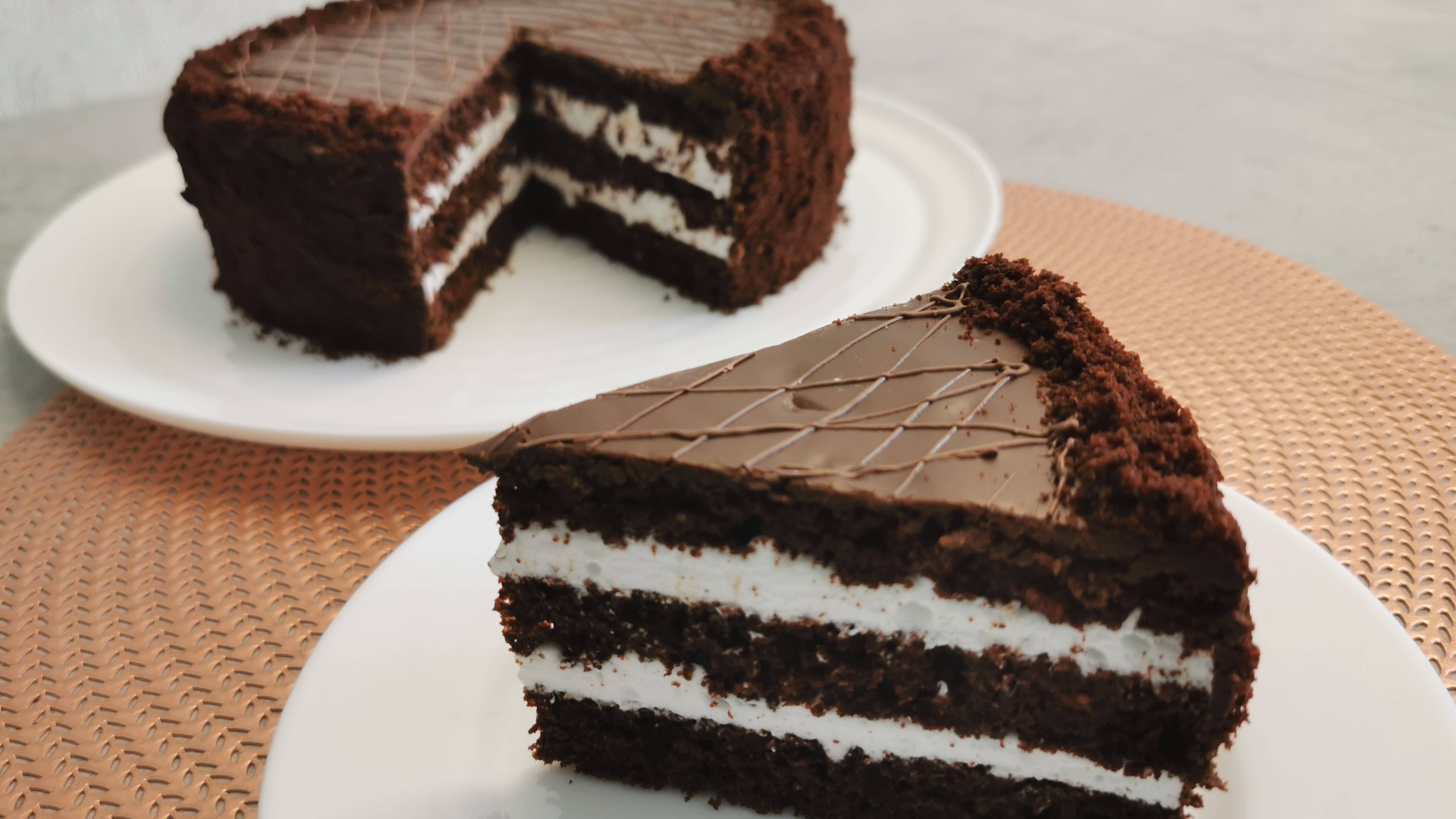 Шоколадный торт. Лёгкий домашний рецепт торта к чаю. смотреть онлайн