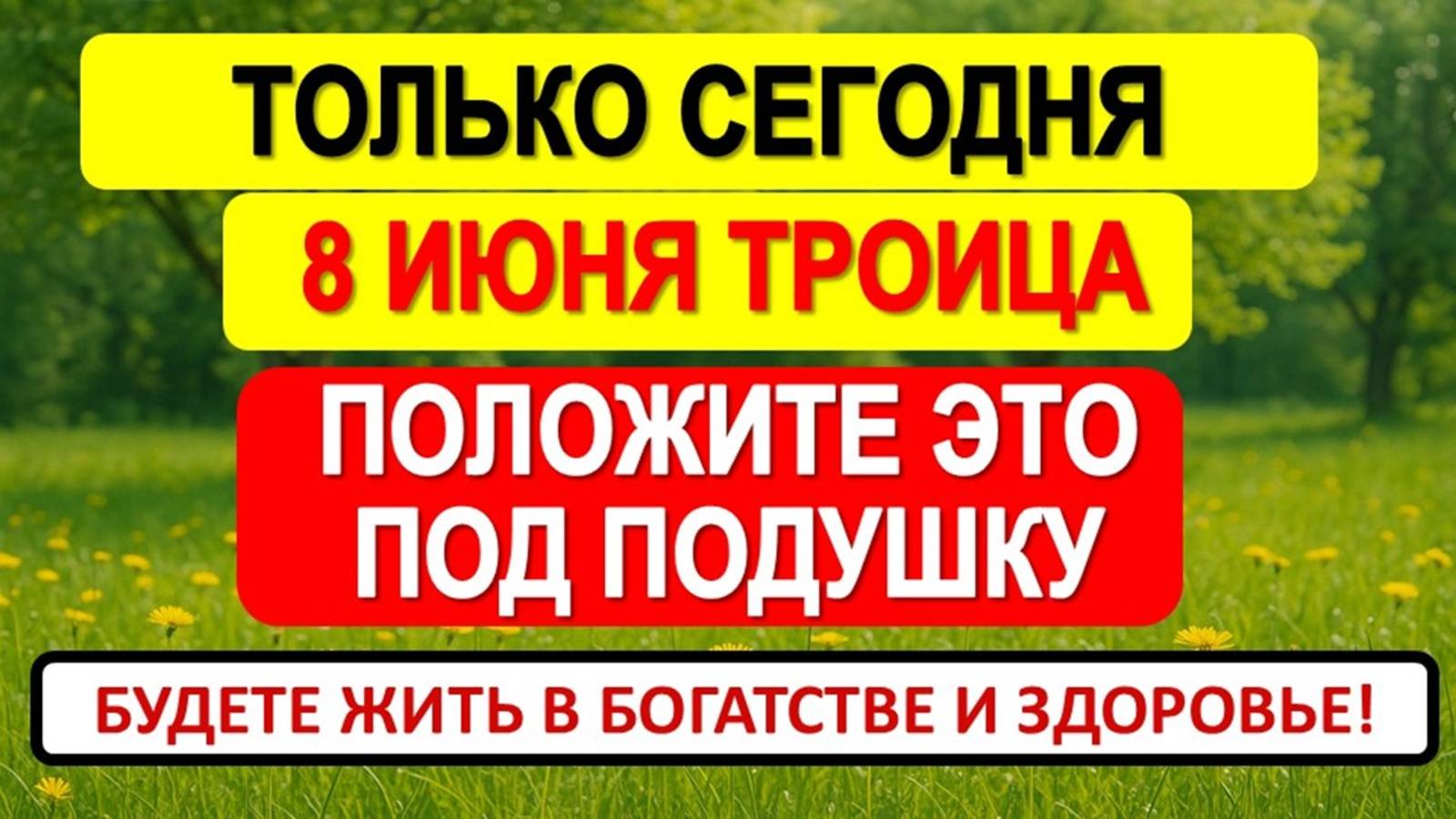 Только сегодня 8 июня Троица положите это под подушку, и будете жить в богатстве и здоровье!