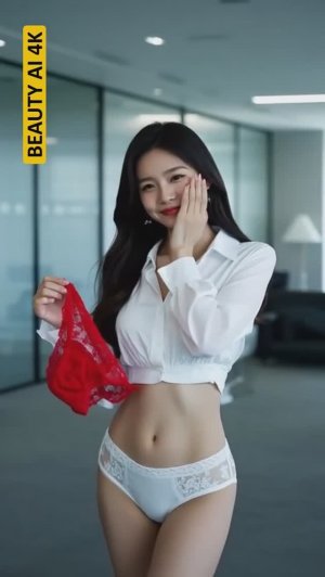 BEAUTY AI 4K. ⭐️Cute expressions of female product testing staff