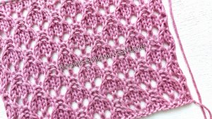 Простой ажурный узор спицами 🌺 Для начинающих и не только