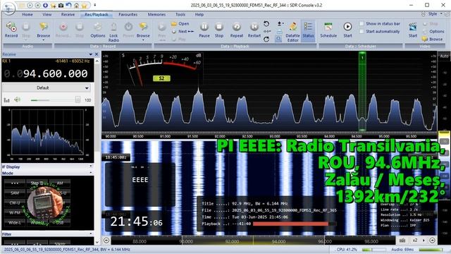 03.06.2025 16:44UTC, [Es], Radio Transilvania, Румыния, 94.6МГц, 1392км
