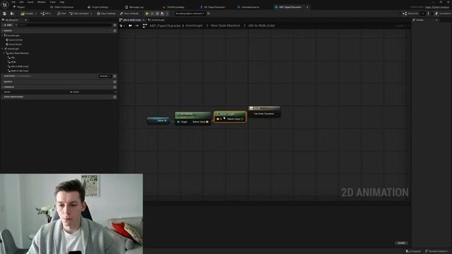 Создание 2D персонажа в Unreal Engine 5 с PaperZD — Анимации, прыж