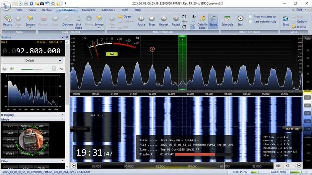 03.06.2025 16:31UTC, [Es], Неидентифицированная станция, предположительно, RNE 3, Испания, 92.8МГц