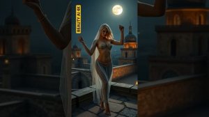 BEAUTY AI 4K. ⭐️The woman danced the Arabian dance under the moonlight