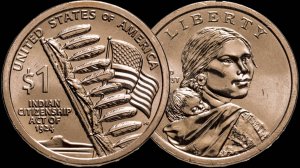 1 доллар США серии Коренные Американцы - Закон о гражданстве индейцев выпуска 2024
