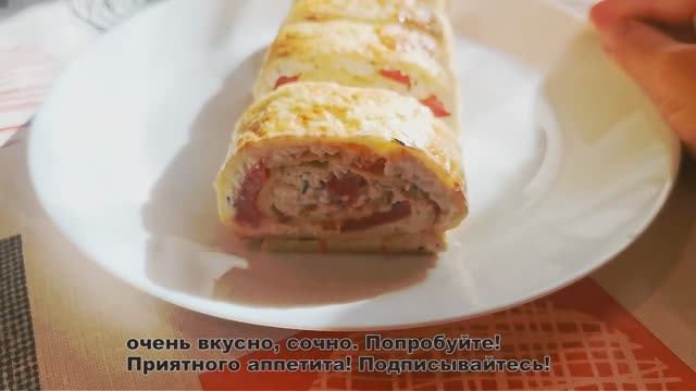 Кабачковый рулет. Маленькая дочка быстрее всех его съела