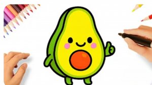 КАК НАРИСОВАТЬ ЛЕГКИЙ КАВАИЙНЫЙ АВОКАДО🥑❤️
