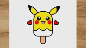 КАК НАРИСОВАТЬ МОРОЖЕНОЕ ПИКАЧУ В СТИЛЕ KAWAII